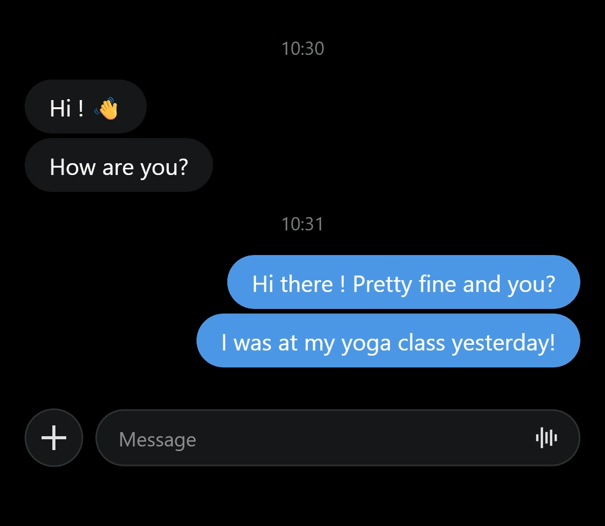 X DM text bubbles mockup