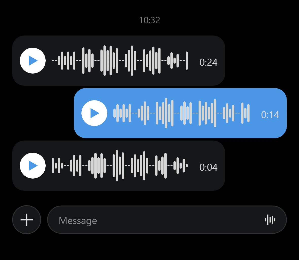 X DM voice note waveform mockup